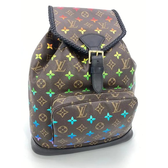 OOAK Louis Vuitton Hand Painted Leather Wrapped Montsouris GM Backpack - Picture 6 of 16